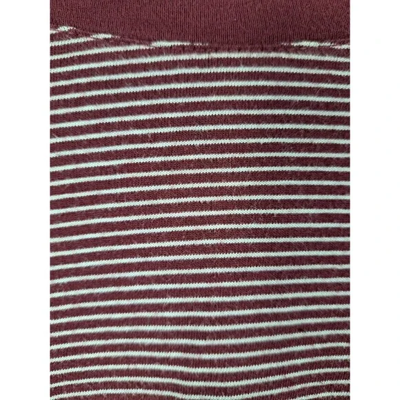 Old Navy Size Large Womens Red White Striped Long Sleeve Cotton Top - Picture 3 of 8